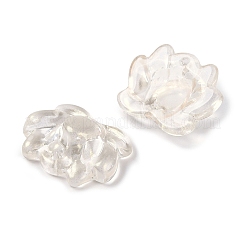 ペイントガラスビーズを焼く  蓮  透明  15.5x20.5x7.5mm  穴：1.2mm&nbsp;GLAA-S202-13F