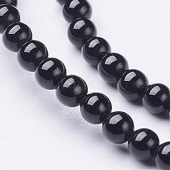 ナチュラルブラックオニキスラウンドビーズ連売り  グレードA  染め＆加熱  3mm  穴：0.5mm  約118個/連  15インチ&nbsp;GSR3mmC097