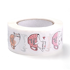 500 Adorable Round Cartoon Stickers in 6 Designs&nbsp;X-DIY-B010-01