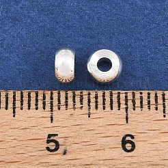 真鍮ビーズ  ロンデル  ラックめっき  長持ちメッキ  銀  4.8x2.5mm  穴：1.8mm&nbsp;KK-CBA9E9C-01S