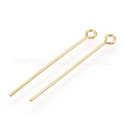 真鍮製9ピン  長持ちメッキ  本金メッキ  ニッケルフリー  18KGP本金メッキ  21ゲージ  32mm  穴：2mm  ピン：0.7mm&nbsp;KK-G331-09-0.7x32