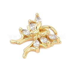 Brass Micro Pave Clear Cubic Zirconia Charms&nbsp;KK-G522-09G