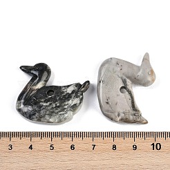 天然ピカソジャスパー彫刻ペンダント  アヒルのチャーム  28~30x33~35x8mm  穴：3.5mm&nbsp;G-C157-02