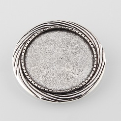 Vintage Alloy Brooch Cabochon Bezel Settings&nbsp;PALLOY-O038-36AS