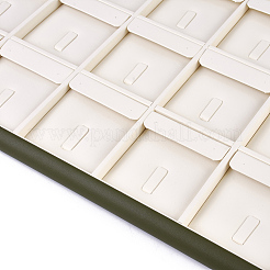 PUレザーのピアスディスプレイ  木で  アンティークホワイト  35.5x25.2x1.9cm&nbsp;EDIS-J002-02