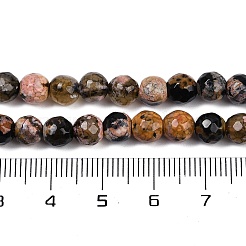 ファイヤーアゲートクラックルビーズ連売り  染め＆加熱  ラウンド  多面カット  ペルー  5.5~6mm  穴：1mm  約66個/連  14.37''~14.57''（36.5~37センチメートル）&nbsp;G-C082-A01-45