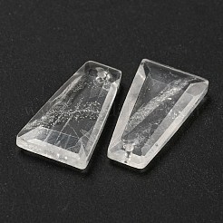 天然石クオーツクリスタルペンダント  ロッククリスタルのファセット台形チャーム  25x13x4mm  穴：1mm&nbsp;G-G123-02H