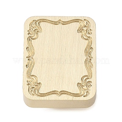 Rectangle Flower Frame Brass Stamp Heads&nbsp;AJEW-M037-04G-06