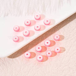 50個透明ストライプレジンビーズ  ラウンド  ピンク  1/4インチ（8mm）  穴：2mm  50個/袋&nbsp;RESI-YW0001-02F