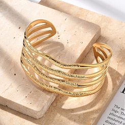 304 Stainless Steel Cuff Bangles&nbsp;BJEW-B108-10G