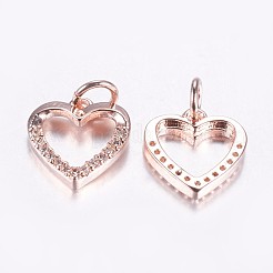 Long-Lasting Plated Brass Micro Pave Cubic Zirconia Charms&nbsp;ZIRC-F069-39RG