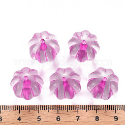透明なアクリルビーズ  カボチャ  ショッキングピンク  17.5x16mm  穴：1.8mm  約183個/500g&nbsp;TACR-S154-19A-82