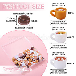 50Pcs 4 Styles Resin Coffee/Coffee Bean Figurines Ornaments&nbsp;DJEW-TA0001-46