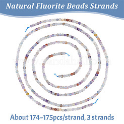 3 Strands Natural Fluorite Beads Strands&nbsp;G-OC0004-79