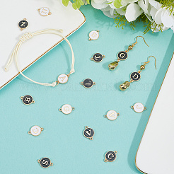 52Pcs 2 Colors Alloy Enamel Letter Links Connector Charms&nbsp;ENAM-SC0006-62