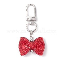 Bowknot Polymer Clay Rhinestone Pendants Decorations&nbsp;HJEW-JM04197-02