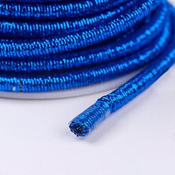 ポリエステルメタリックコード  内部の鉄チェーン付き  ブルー  4x3.5~4mm  約18ヤード/ロール&nbsp;MCOR-P004-15