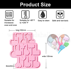 DIYケーキトッパー食品グレードのシリコン型2個。  フォンダン型  レジン型  チョコレート用  キャンディ  UVレジンとエポキシレジンのクラフト作り  混合図形  パールピンク  183x185x8mm&nbsp;DIY-CJ0002-14