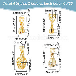 48Pcs 8 Style Brass Ice Pick Pinch Bails&nbsp;KK-UN0001-51
