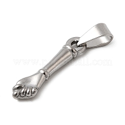304ステンレスペンダント  フィガチャーム  ステンレス鋼色  24x6x3mm  穴：8x3.5mm&nbsp;STAS-B167-04P