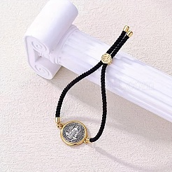Alloy with Nylon Rope Slider Bracelets&nbsp;LS-BJEW-Z156-02G-02