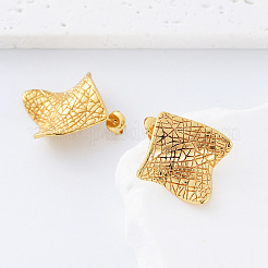 Textured 304 Stainless Steel Stud Earrings for Women&nbsp;AM8265