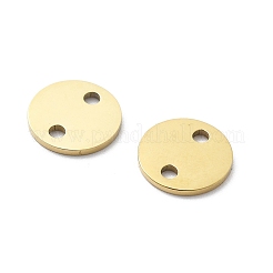304 Stainless Steel Laser Cut Flat Round Connector Charms&nbsp;STAS-M111-09G