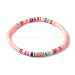 Handmade Polymer Clay Heishi Beads Stretch Bracelets Set&nbsp;BJEW-JB07349
