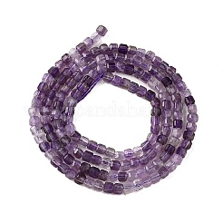天然石アメジストビーズ連売り  多面カット  キューブ  2.5x2.5x2.5mm  穴：0.7mm  約170個/連  15.35''（39センチメートル）&nbsp;G-D467-A06-01