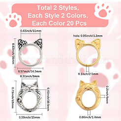 80Pcs 4 Styles Alloy Bead Frame&nbsp;FIND-SC0017-77