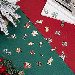 クリスマステーマ合金ペンダントセット60個  混合図形  11~30x7.5~23.5x1.2~5mm  穴：1.2~2.5mm&nbsp;FIND-HY0005-12
