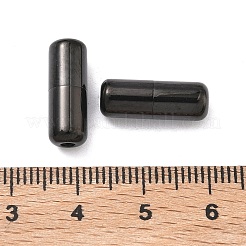 304ステンレススチール製ネジ留め  ジュエリー作りのための  コラム  イオンプレーティング（ip）  ブラック  16.5x6mm  穴：2mm&nbsp;STAS-A138-10A-EB