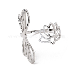 Non-Tarnish 304 Stainless Steel Open Cuff Rings&nbsp;RJEW-Q808-03B-P
