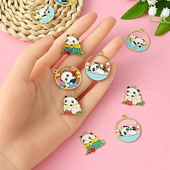 10Pcs 5 Style Alloy Enamel Pendants&nbsp;ENAM-YW0003-76
