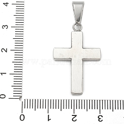 304ステンレスペンダント  クロスチャーム  ガラスと  透明  30x19x3mm  穴：8.5x5mm&nbsp;STAS-G346-29P-01