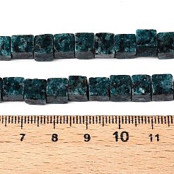 天然ゴマジャスパー/キウイビーズ連売り  キューブ  6~7x6~6.5x6~6.5mm  穴：1mm  約60~61個/連  15~15.366''（38.1~39センチメートル）&nbsp;G-T139-6x6-14A