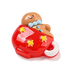 クリスマス不透明樹脂デコデンカボション  カップ  食器  24x25.5x7mm&nbsp;RESI-U006-05I