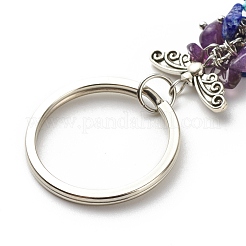 Natural & Synthetic Gemstone Beaded & Handmade Lampwork Pendants Keychain&nbsp;KEYC-JKC00344-01