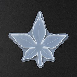DIYリーフハンギングコースターシリコンモールド  ビッグペンダント金型  UVレジン用  エポキシ樹脂工芸品作り  ホワイト  158x168x8.5mm  穴：3mm&nbsp;DIY-P070-A02