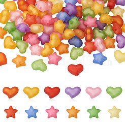 100Pcs 2 Style Frosted Acrylic Beads&nbsp;FACR-BT0001-01