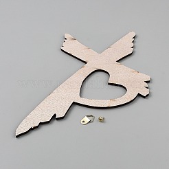 木製の十字架の壁飾り  暗赤色  300x200x4.5mm&nbsp;HJEW-WH0108-007