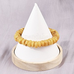 天然琥珀ビーズストレッチブレスレット（男性・女性用）  ナゲット  内径：2-1/8インチ（5.25cm）&nbsp;BJEW-L710-01B