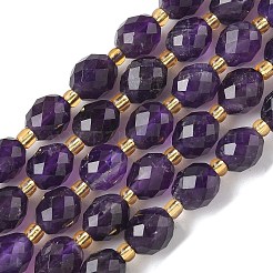 天然石アメジストビーズ連売り  多面カット  ライス  シードビーズで  7.5~8x6~7.5mm  穴：0.8~1mm  約36~40個/連  15.55~15.75''（39.5~40センチメートル）&nbsp;G-F809-A32-01