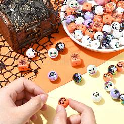 ハロウィーンテーマのメッキアクリルビーズ  混合図形  ミックスカラー  14.5~15.5x14.5~15.5x14.5~15.5mm  穴：2.5~3mm&nbsp;OACR-CJC0009-08