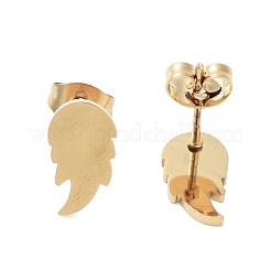PVD真空メッキ304ステンレススチールスタッドピアス（女性用）  ウイング  ゴールドカラー  11.5x6.5mm&nbsp;EJEW-A048-06G
