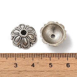 ミックスチベット風合金ビーズキャップ  アンティークシルバー  16x7mm  穴：2.8mm&nbsp;TIBE-O006-26A