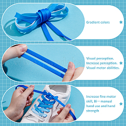 8 Pairs 8 Colors Gradient Polyester Shoelaces&nbsp;AJEW-ME0001-76
