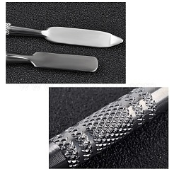 変色防止ステンレス製スプーンパレットスパチュラスティックロッド  メイクアップ化粧品ネイルアートツール  ステンレス鋼色  11.5cm&nbsp;MRMJ-G001-24A