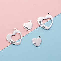 8Pcs 4 Styles Hollow Heart with Word&nbsp;STAS-CJ0001-223
