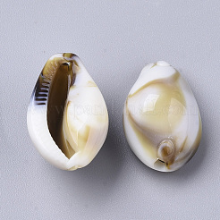 アクリルビーズ  天然石風  カウリシェル  フローラルホワイト  19.5x12x10mm  穴：1.8mm  約500個/500g&nbsp;OACR-N130-015